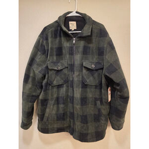 Men's Plaid Fleece Lined Heavy Coat Size XL